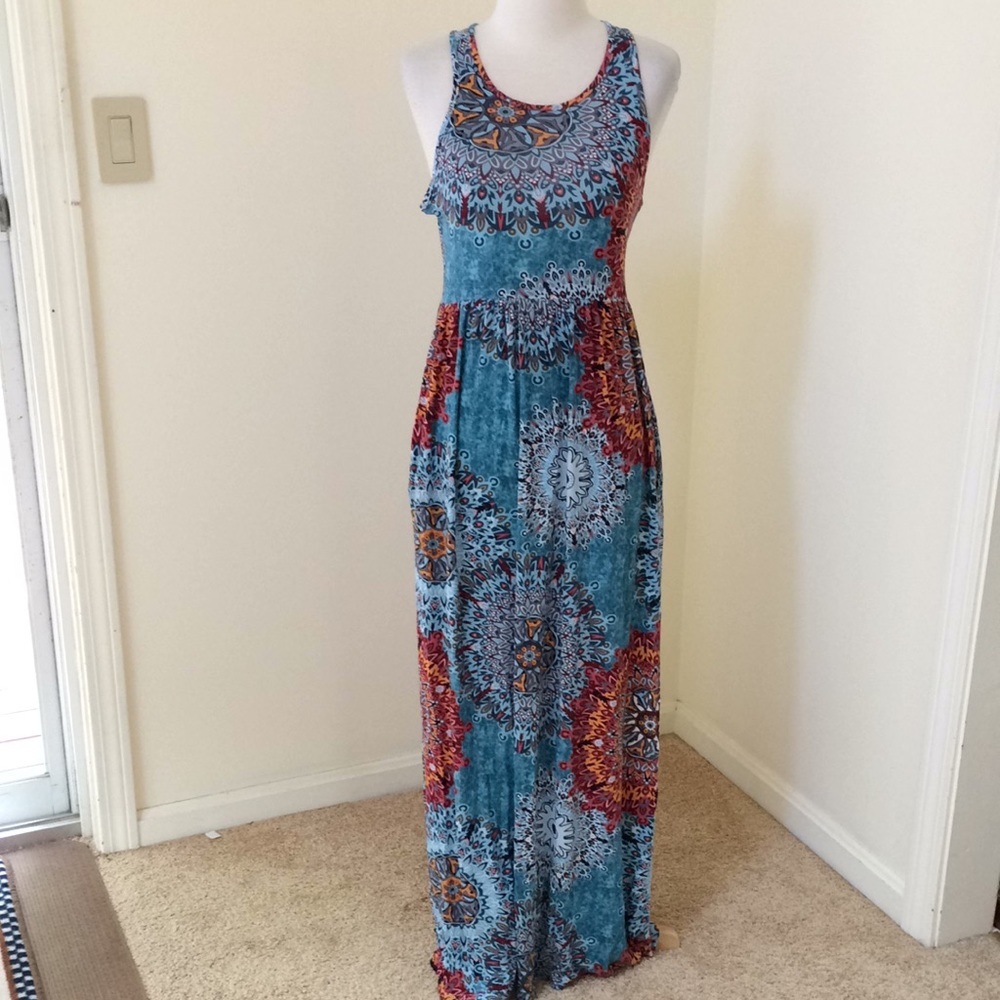 Grecerelle medium printed multi maxi dress.